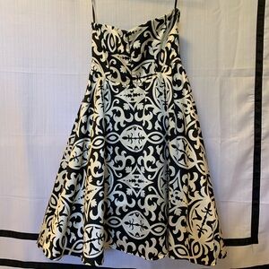 INC International Concepts Black and White Strapless Dress